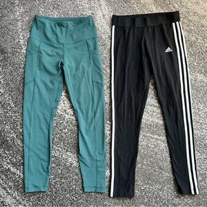 Adidas Leggings Bundle - Green and Black